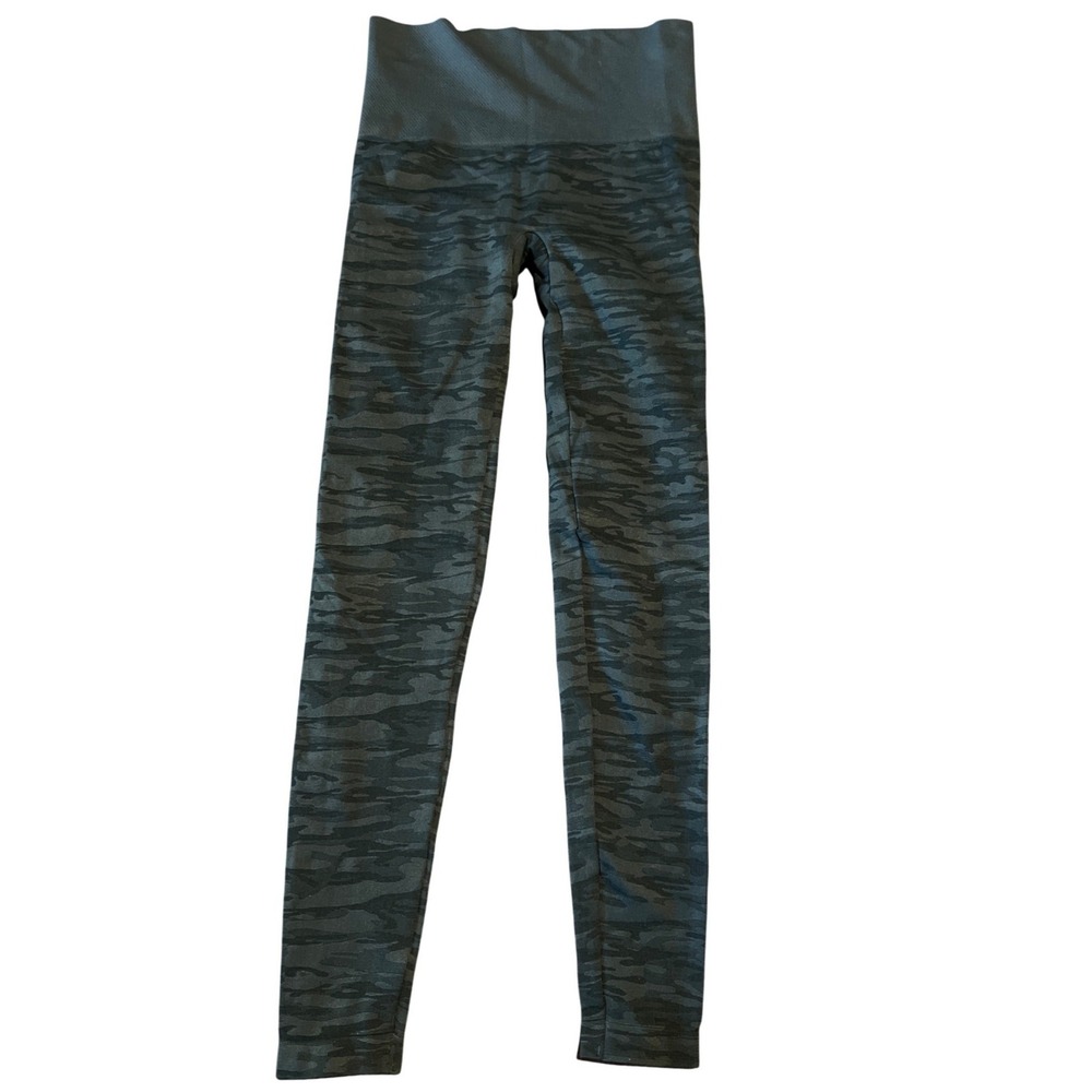 Assets by Spanx Womens Camo Seamless High Waisted Leggings Charcoal Black Medium